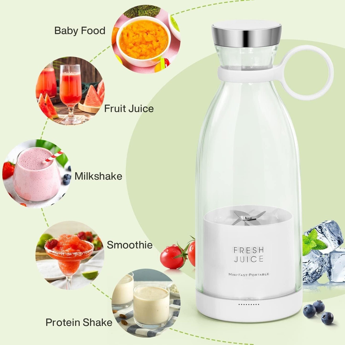 Portable Blender USB Rechargeable Mini Juicer Blender